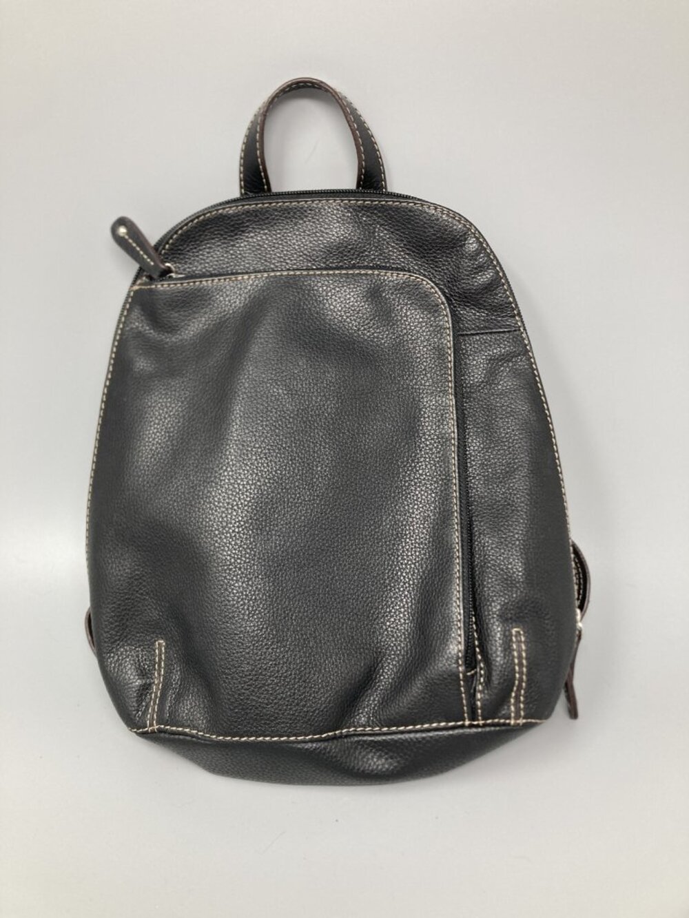 Tignanello Backpack Black Zip Pocket Adjustable Straps